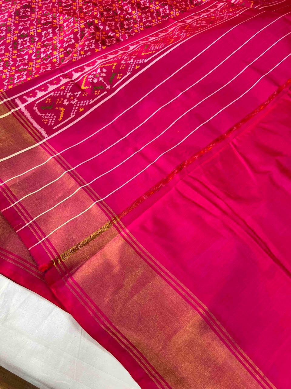 Pink Ikat Woven Patola Saree