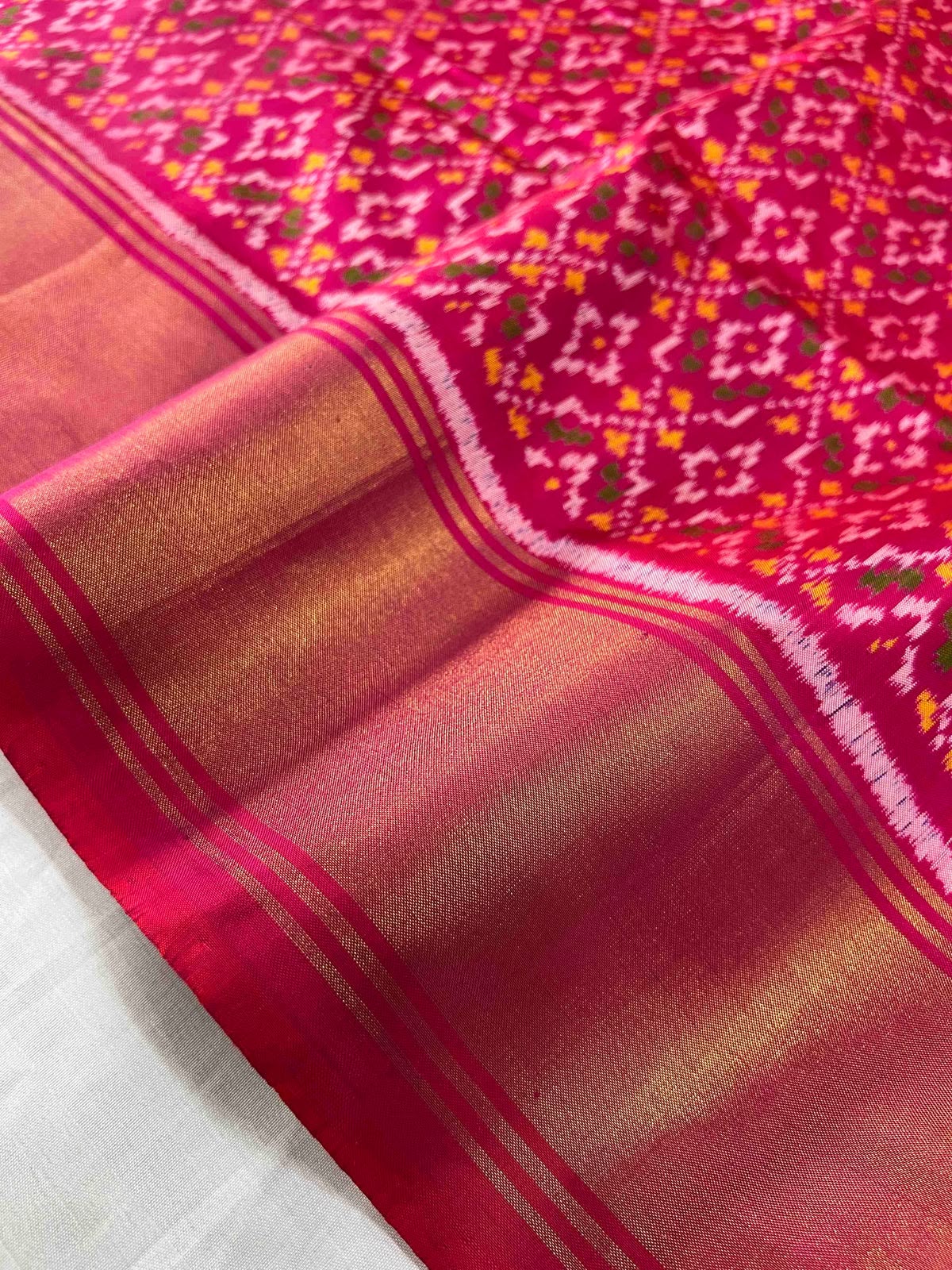 Pink Ikat Woven Patola Saree