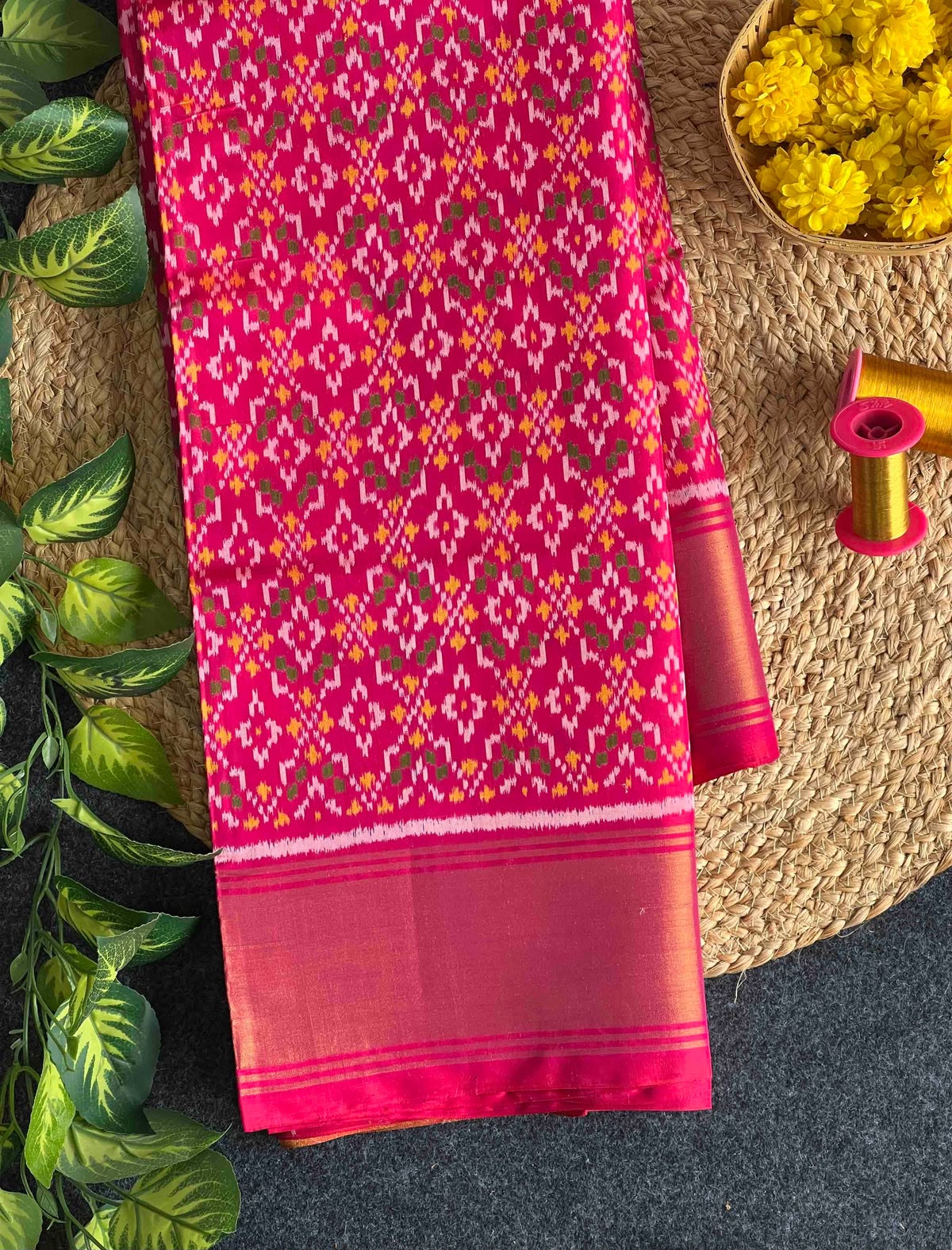 Pink Ikat Woven Patola Saree