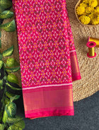 Pink Ikat Woven Patola Saree