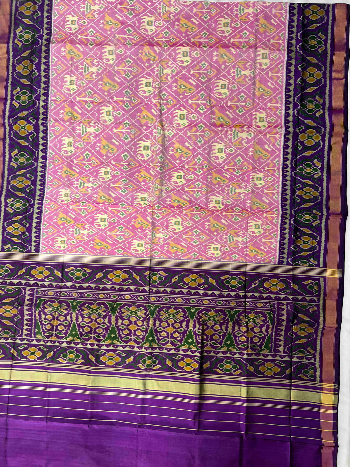 Beautiful baby narikunjan design single ikkat Patola saree