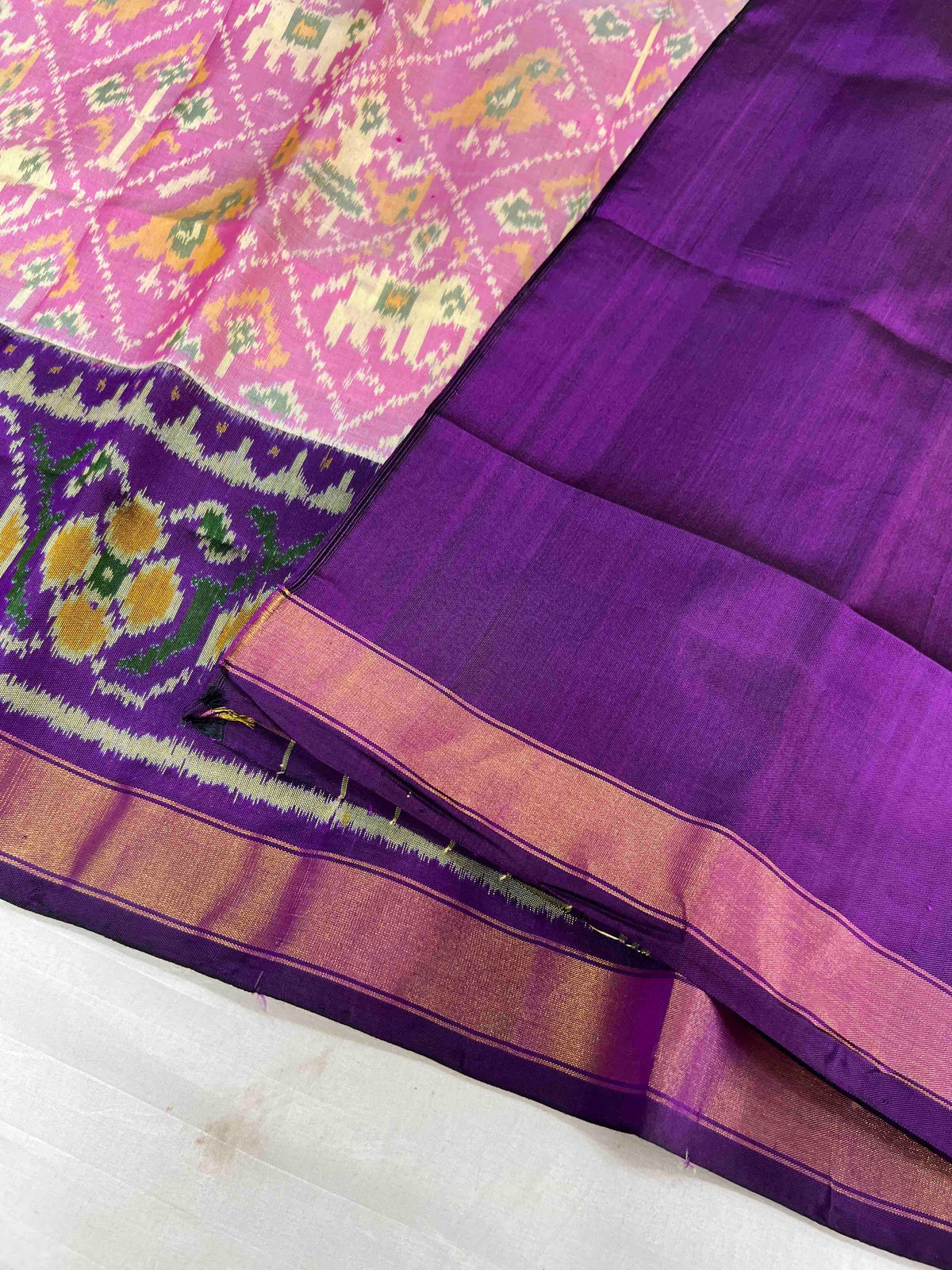 Beautiful baby narikunjan design single ikkat Patola saree