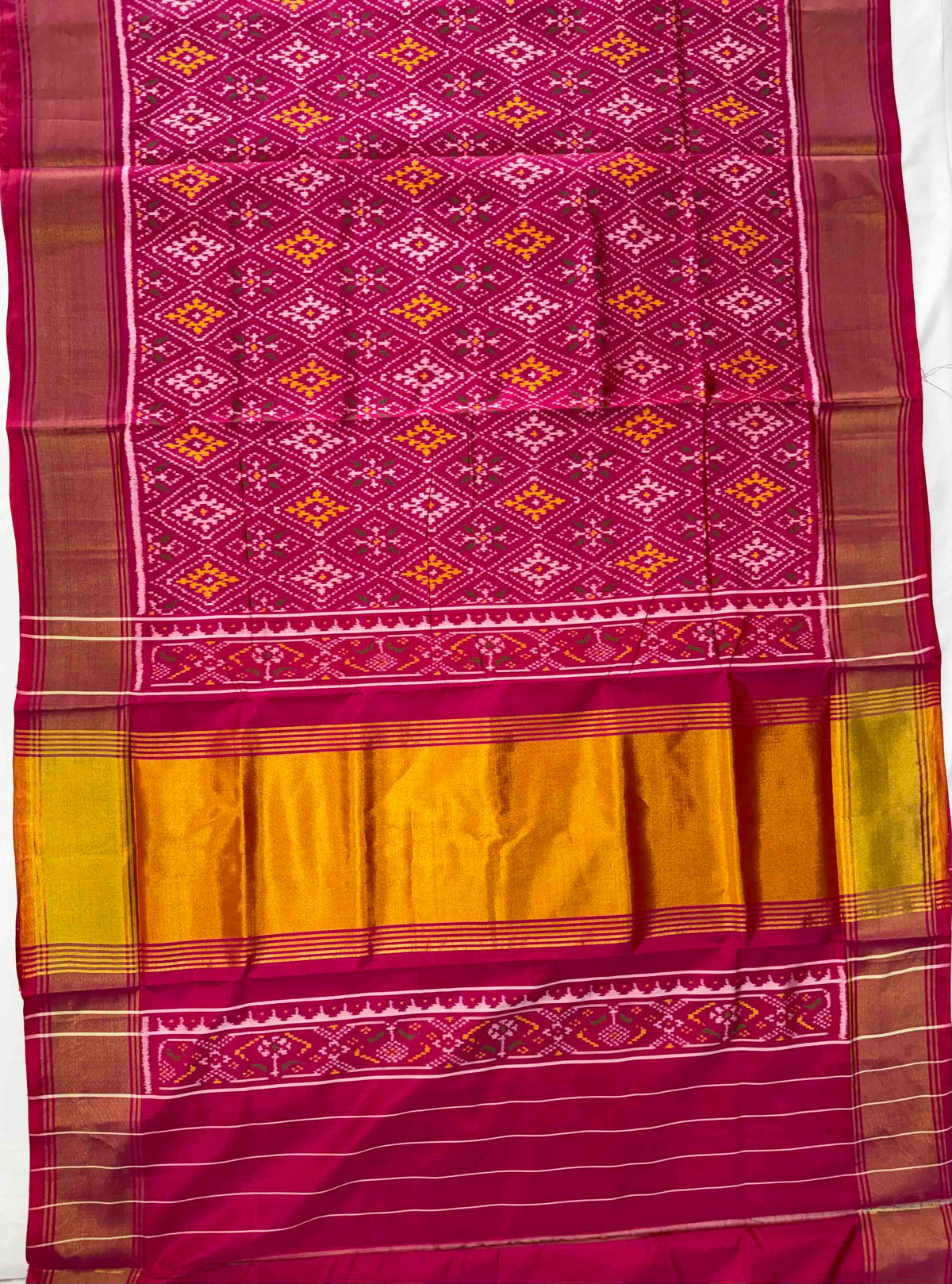 Full pink panchnanda design Patola silk Saree