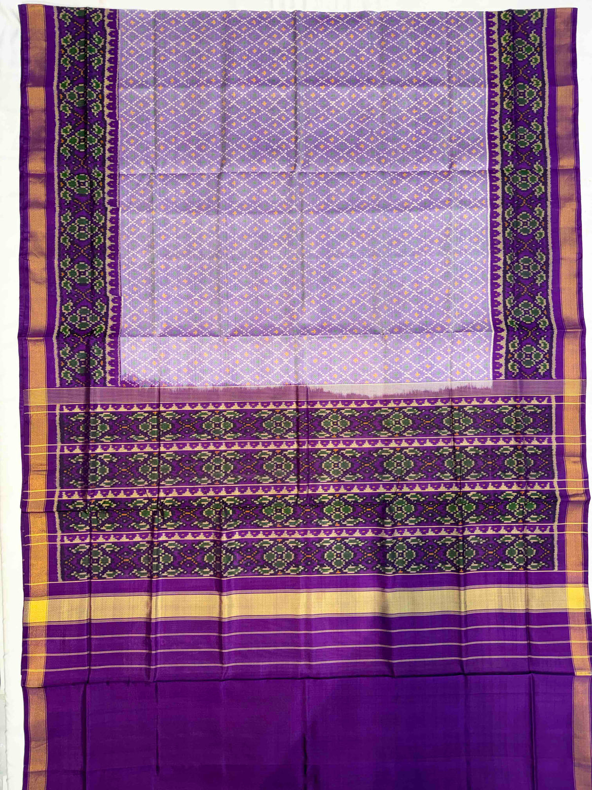 Beautiful light purple with dark purple combination Patola silk Saree